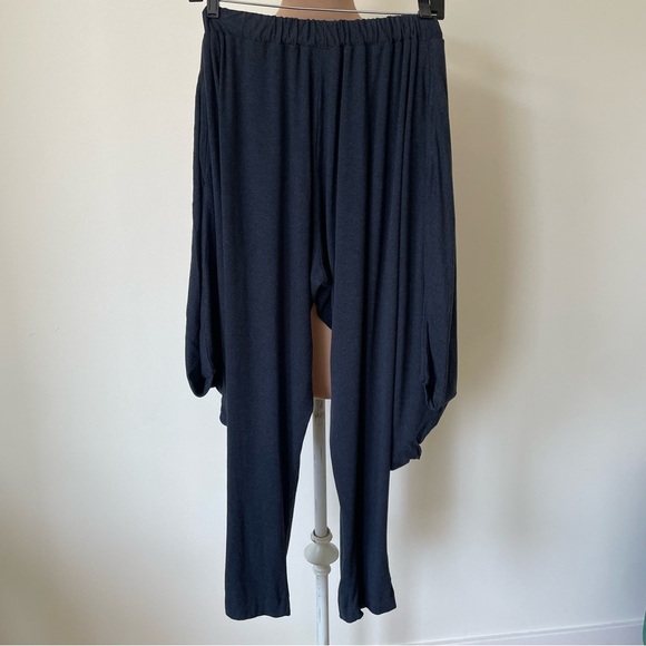 Kedem Sasson Lagenlook Blue Draped Dropped Crotch High Waisted Harem Pants 0/M - Picture 5 of 11